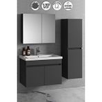 ÖZCEDEN 80 35 Cm Antrasit Gri Mat Mdf Seramik Lavabolu Asma Banyo Dolabı Takımı