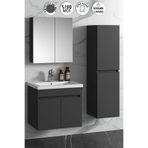 Özceden Çiğdem 55+35 cm Antrasit Gri Mat Mdf Seramik Lavabolu Asma Banyo Dolabı Takımı