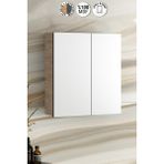 Özceden Çiğdem 65 cm Atlantik Çam-Antrasit Gri Mat Mdf Aynalı Asma Banyo Üst Dolabı