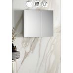 Özceden Çiğdem 80 cm Beyaz Mdf Aynalı Asma Banyo Üst Dolabı - Parlak Beyaz