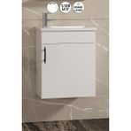 Özceden Lale 42X24 cm Beyaz Mdf Seramik Lavabolu Asma Banyo Alt Dolabı
