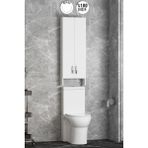 Özceden MDF Beyaz Klozet Banyo Üst Dolabı 40 x 100 cm Modern Tasarım ve Fonksiyonel Özellikler