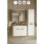 ÖZCEDEN Petunya 75+167 cm Beyaz MDF Seramik Lavabolu Asma Banyo Dolabı Takımı