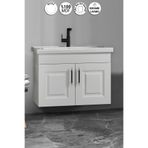 Özceden Salkım 65 cm Beyaz Balon Mdf Seramik Lavabolu Asma Banyo Alt Dolabı