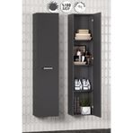ÖZCEDEN Yeni Boy 35*167 cm Antrasit Gri Mat MDF Tek Kapaklı Asma Banyo Boy Dolabı