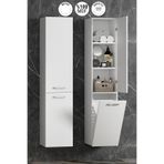 ÖZCEDEN Yeni Boy 35*167 cm Beyaz MDF Sepetli Asma Banyo Boy Dolabı