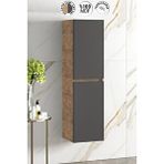 ÖZCEDEN Yıldız 35*130 Cm Atlantik Çam-antrasit Gri Mat Mdf Asma Banyo Boy Dolabı