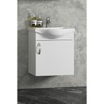 ÖZCEDEN Yıldız 45 cm Beyaz MDF Seramik Lavabolu Asma Alt Banyo Dolabı