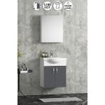 Özceden Yıldız 50 cm Antrasit Gri Mdf Seramik Lavabolu Asma Banyo Dolabı Takım - Beyaz - Antrasit - Gri