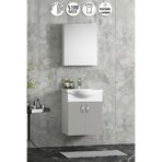 ÖZCEDEN Yıldız 50 cm Sis Gri MDF Seramik Lavabolu Asma Banyo Dolabı Takım