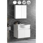 Özceden Yıldız 55 cm Beyaz MDF Asma Banyo Dolabı Takımı Gömme Lavabo ile Şık Tasarım