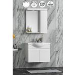 Özceden Yıldız 55 cm Beyaz Mdf Seramik Lavabolu Asma Banyo Dolabı Takımı