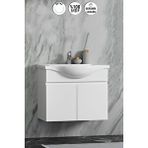 ÖZCEDEN Yıldız 65 cm Beyaz MDF Seramik Lavabolu Asma Banyo Alt Dolabı