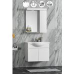 Özceden Yıldız 65 cm Beyaz Mdf Seramik Lavabolu Asma Banyo Dolabı Takımı