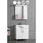 ÖZCEDEN Yıldız 65 cm Beyaz MDF Seramik Lavabolu Ayaklı Banyo Dolabı Takımı