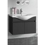ÖZCEDEN Yıldız 80 cm Antrasit Gri Mat MDF Seramik Lavabolu Asma Banyo Alt Dolabı