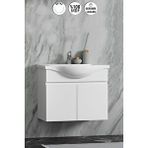 ÖZCEDEN Yıldız 80 cm Beyaz MDF Seramik Lavabolu Asma Banyo Alt Dolabı