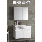 Özceden Yıldız 80 cm Beyaz MDF Seramik Lavabolu Asma Banyo Dolabı Takımı