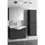 ÖZCEDEN Yıldız 80+35 cm Antrasit Gri Mat MDF Seramik Lavabolu Asma Banyo Dolabı Takımı