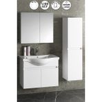 Özceden Yıldız 80+35 cm Beyaz Mdf Seramik Lavabolu Asma Banyo Dolabı Takımı