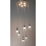 Özçelik Bella Ledli Yuvarlak 5+1 Li Sarkıt Salon Avizesi - Krom - 6