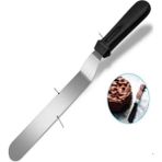 Ozcmax 2li Set Hamur Şekillendirici Eğik Pasta Spatulası ve Metal Hamur Kesici Kazıyııcı Spatula