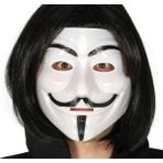 Ozcmax Siyah Renk Kısaa Saç ve V For Vendetta Maskesi