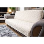 Özdağ Home Concept Şönil 3’lü Kanepe Koltuk Örtüsü – Yumuşak Dokulu, Dayanıklı ve Şık Koltuk Şalı - 175 x 210 cm - Krem