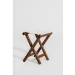 Özdağ Mobilya Ahşap Katlanır Tabure Kumaşlı Gürgen Ceviz Renk
