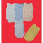 Özdemirli Bebe Askılı Basic Bisiklet Yaka Atlet Çıtçıtlı Badi 5li Paket 0-48 Ay - 0 - 3 Ay - Sarı - Mavi