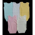 Özdemirli Bebe askılı Basic Bisiklet Yaka Atlet Çıtçıtlı Badi 5li Paket 0-48 Ay - 6 - 9 Ay - Beyaz - Krem
