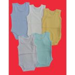 Özdemirli Bebe Askılı Basic Bisiklet Yaka Atlet Çıtçıtlı Badi 5li Paket 0-48 Ay - 9 - 12 Ay - Renkli