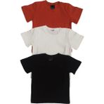 Özdemirli Bebe Basic Düz Bisiklet Yaka Kısa Kollu Likralı Badi Sweat T-Shirt (3 Lü Paket Kırmızı-Beyaz-Siyah) - 10 Yaş - Kırmızı - Beyaz - Siyah
