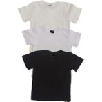 Özdemirli Bebe Basic Düz Bisiklet Yaka Kısa Kollu Likralı Badi Sweat T-Shirt (3 Lü Paket Krem-Siyah-Beyaz) - 4 Yaş - Beyaz - Krem - Siyah