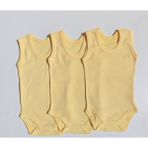 Özdemirli Bebe Jakarlı Klimalı Askılı Çıtçıtlı Badi 3 Lü Paket - 3 - 6 Ay - Sarı