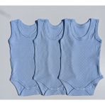Özdemirli Bebe Jakarlı Klimalı Askılı Çıtçıtlı Badi 3 Lü Paket - 9 - 12 Ay - Mavi