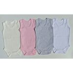 Özdemirli Bebe Jakarlı Klimalı Askılı Çıtçıtlı Badi 4 Lü Paket - 2 - 3 Yaş - Krem - Pembe