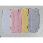 Özdemirli Bebe Jakarlı Klimalı Askılı Çıtçıtlı Badi 4 Lü Paket - 2 - 3 Yaş - Krem