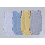 Özdemirli Bebe Jakarlı Klimalı Askılı Çıtçıtlı Badi 4 Lü Paket - 2 - 3 Yaş - Renkli