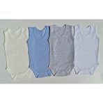 Özdemirli Bebe Jakarlı Klimalı Askılı Çıtçıtlı Badi 4 Lü Paket - 3 - 6 Ay - Beyaz