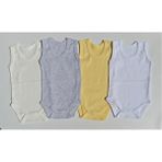 Özdemirli Bebe Jakarlı Klimalı Askılı Çıtçıtlı Badi 4 Lü Paket - 9 - 12 Ay - Karmelanj