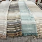Özdilek 130x170 cm Striped Camel Kahve Pamuklu Dizüstü TV Battaniyesi