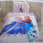 Özdilek 160x230 Frozen Frosted Lila Lisanslı Kapitoneli Pamuk Tek Kişilik Çocuk Yatak Örtüsü