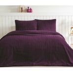 Özdilek 230x250 Mürdüm Carmen Kürklü Peluş Doku Çift Kişilik Yatak Örtüsü