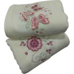 Özdilek 4 Adet Mariposa Nakışlı El Yüz Havlusu 50X90 cm Krem - 50 x 90 cm - Açık Krem