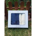 Özdilek 4 Parça Colourist Best Set ( Hamam Takımı ) - Lacivert - Krem - 90 x 150 cm - 50 x 90 cm