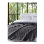 ÖZDİLEK 7 Parça Yatak Örtülü Çeyizlik Nevresim Takımı ( Gelin Seti ) Natural Breeze Antrasit