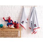 Özdilek 70x130 - 50x80 cm Spiderman Grey Kadife 2'li Havlu Seti