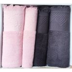 Özdilek Azura Antrasıt-Pembe Best Set Hamam Takımı - Standart - Antrasit