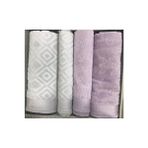 Özdilek Best Hamam Takımı Seti - Pastoral Lila Gri 1536 - 70 x 150 cm - Lila - Gri